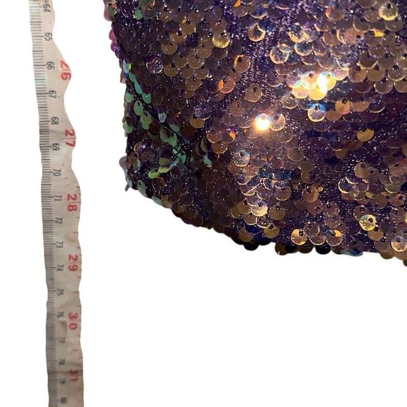 Faeriesty Purple Spaghetti Strap Sequin Bodycon Party Mini Dress Ladies Small - Picture 15 of 15